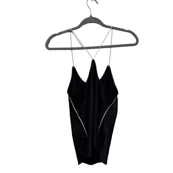 Victoria's Secret Black Two Piece Satin Camisole Tunic Button Front Pajamas M - Picture 2 of 15